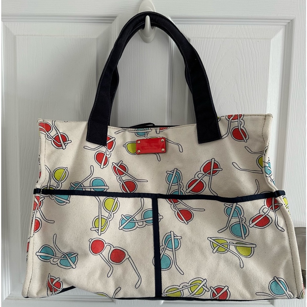 Kate Spade Weekender/Beach canvas Bag Tote EUC